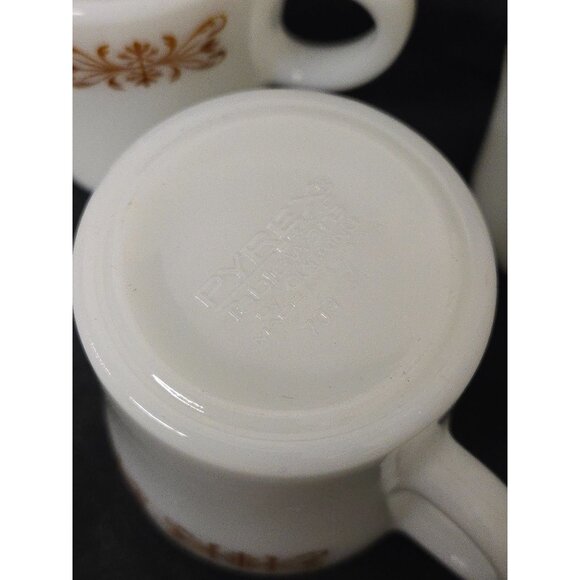 Lot of 3 Pyrex Copper Filigree Pattern 6oz Coffee Cups - Picture 4 of 7